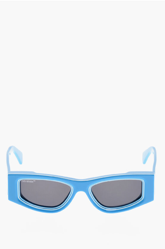 Off-white Logoed Frame Andy Sunglasses In Blue