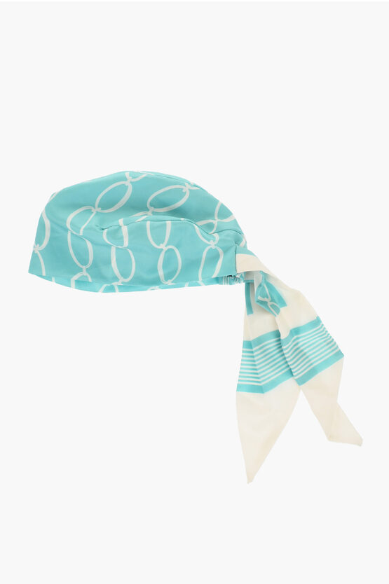 Elisabetta Franchi Logoed Hat With Self-tie Detail In Green