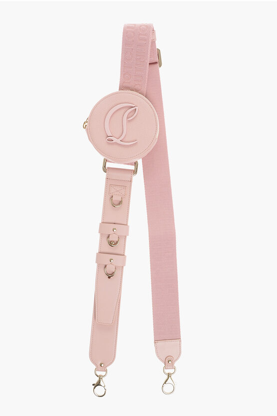 Christian Louboutin Logoed Leather Pouch Adjustable Shoulder Strap In Pink