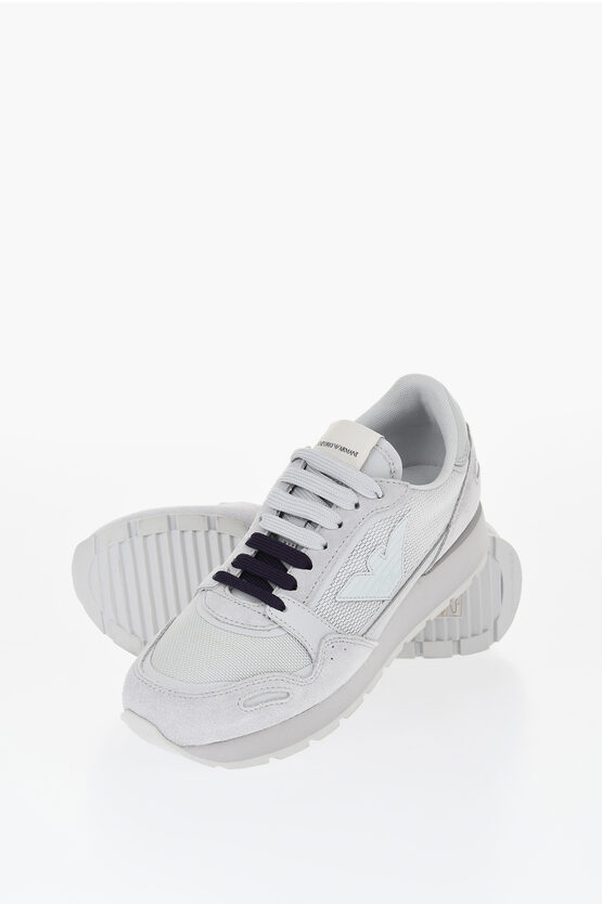 Armani Collezioni Logoed Low-top Sneakers With Contrasting Laces In White