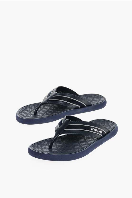 Corneliani Logoed Rubber Flip-flops In Black