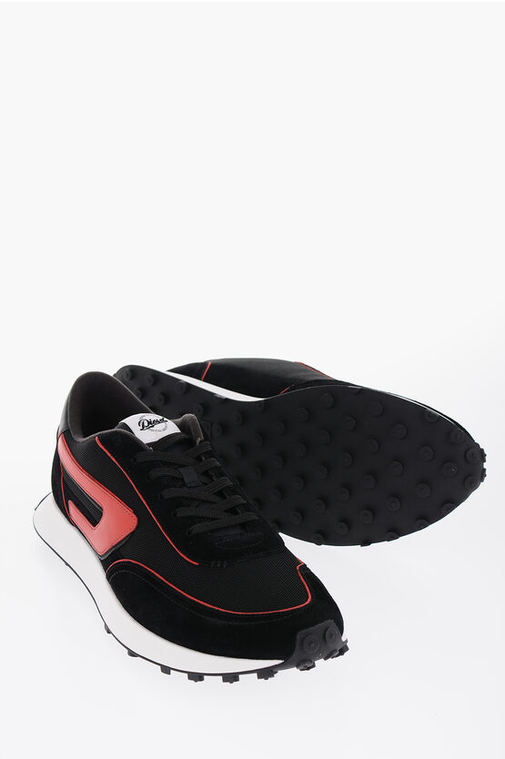 Shop Diesel Logoed S-racer Sneakers With Contrasting Trims