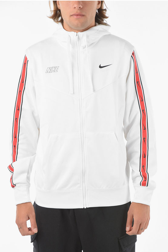 Nike Logoed Side Band 2 Pockets Sweatshirt In White