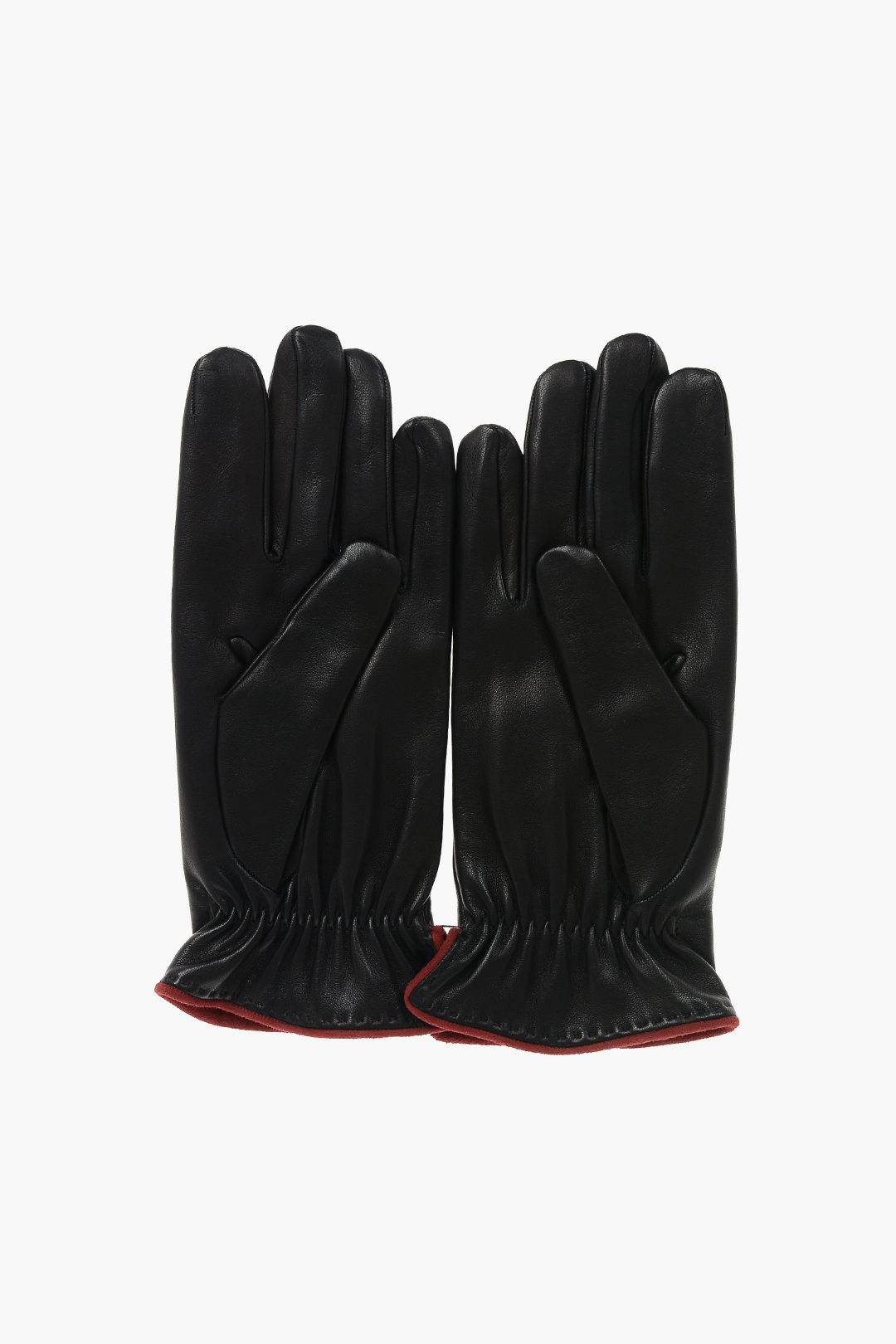 Corneliani Logoed Soft Leather Gloves with Cashmere Lining men
