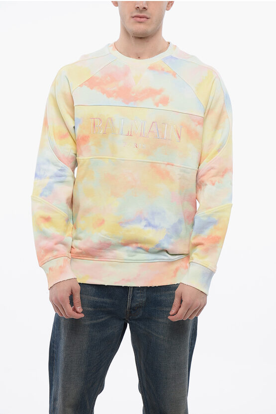 Balmain Logoed Sweatshirt With Distressed Trims