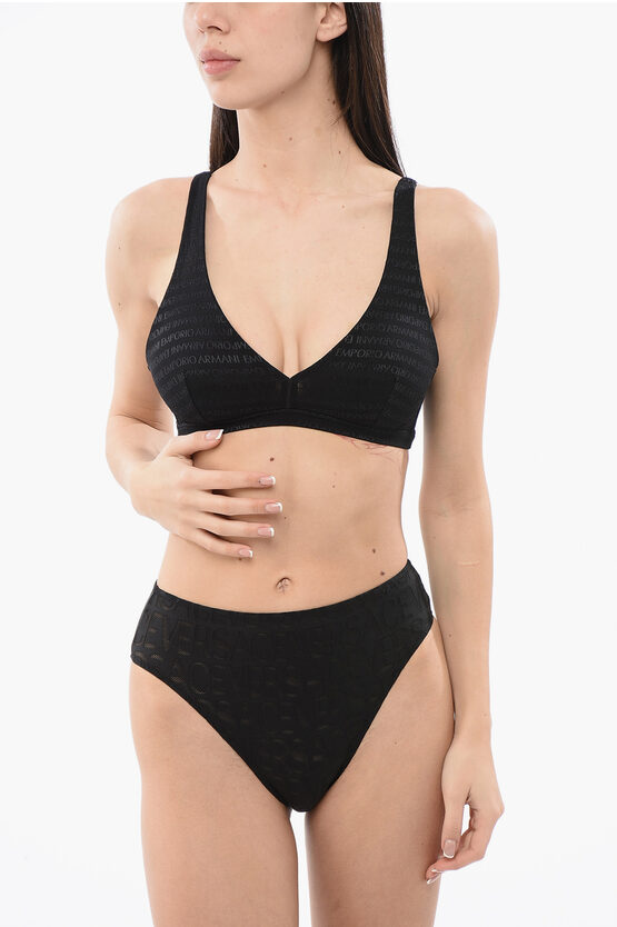ARMANI COLLEZIONI LOGOED TRIANGLE BRA
