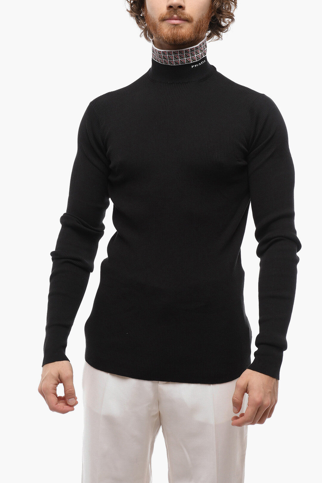 Prada black turtleneck best sale