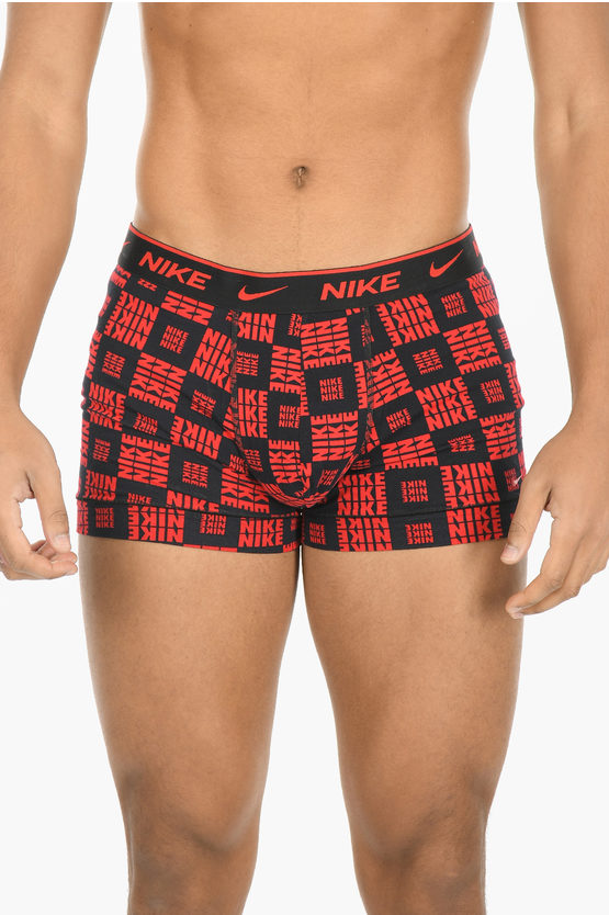 Nike Logoed Waist Band 3 Boxer Set In Red