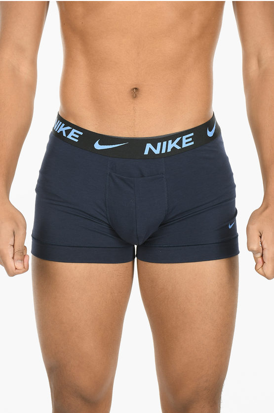 Nike Logoed Waist Band Dri-fit 2 Boxer Set In Blue