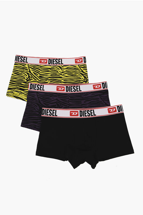 Shop Diesel Logoed Waistband Umbx 3-pack Boxers