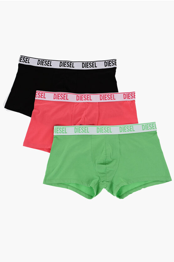 Shop Diesel Logoed Waistband Umbx 3-pack Boxers