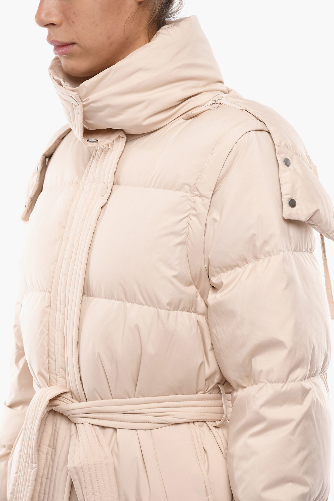 Ivy Oak Long Belted Puffer Jacket With Side Zip women Glamood Outlet