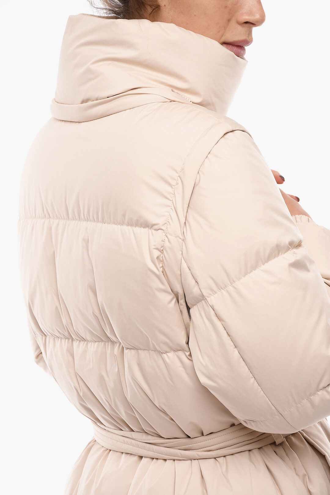 Puffer coat with side on sale zips