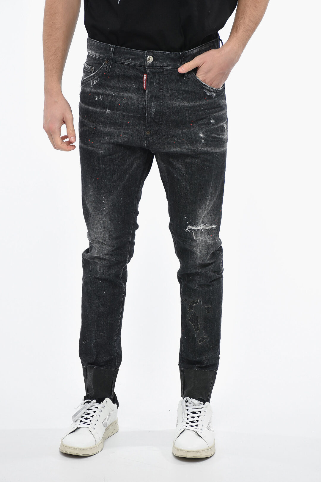 Dsquared2 Long Crotch Fit Denims with Coated Cotton Cuffs 16cm men ...