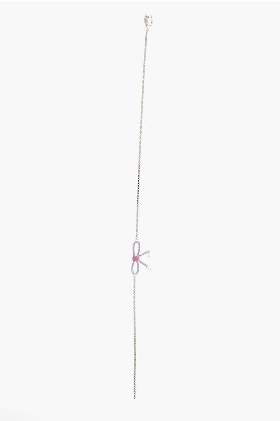 DSQUARED2 LONG SINGLE CLIP-ON EARRING EMBELLISHED WITH RHINESTONES 