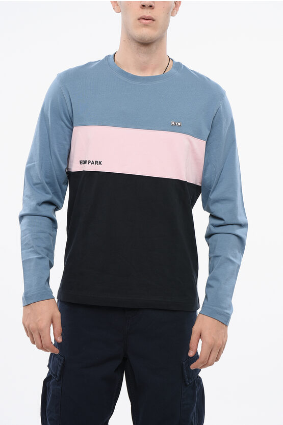 Eden Park Long Sleeve Color Block Twickers Crew-neck T-shirt