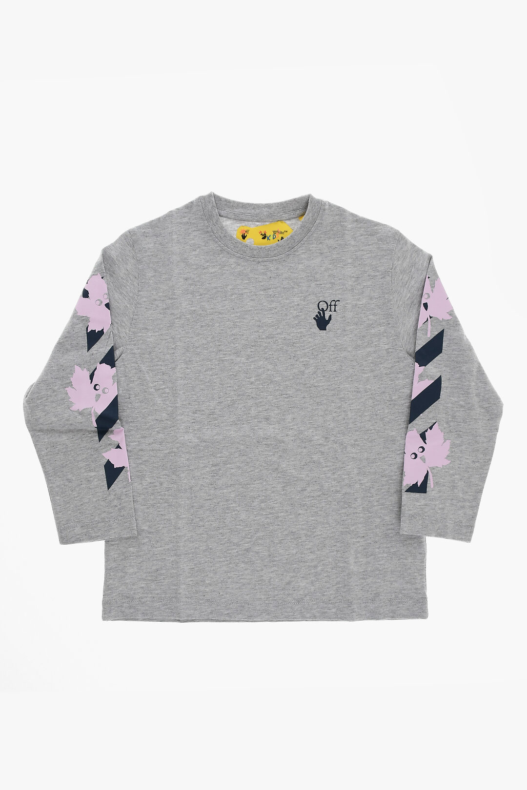 Long Sleeve Crew-neck T-Shirt with Printed Contrasting Logo