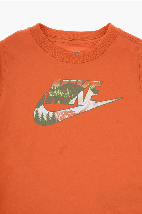 Long Sleeve Crew-neck T-Shirt with Printed Logo