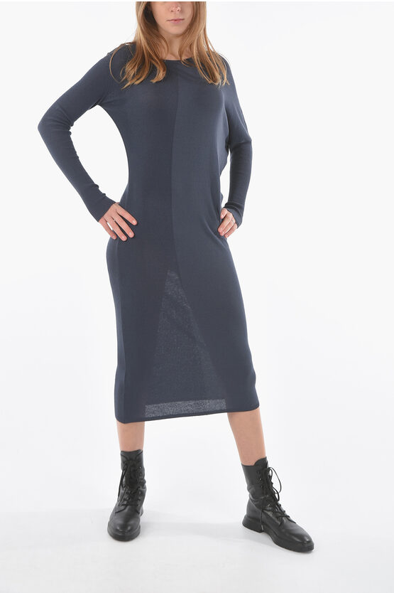 Ixos Long Sleeve Maxi Bodycon Dress In Blue