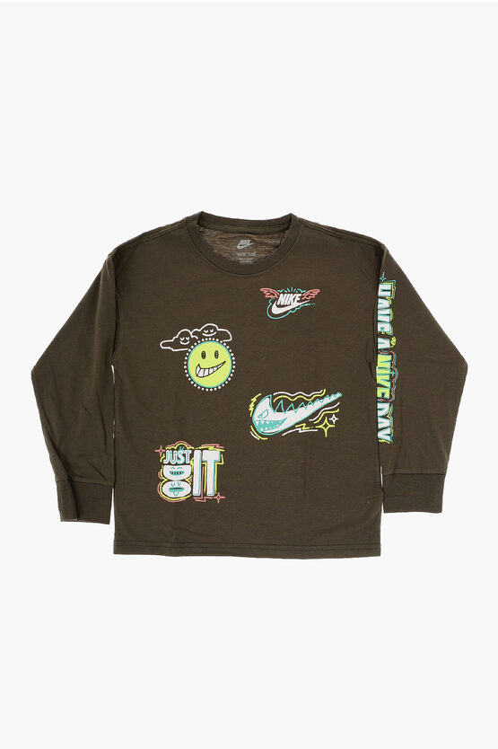 Long Sleeve Printed Loose Fit T-Shirt