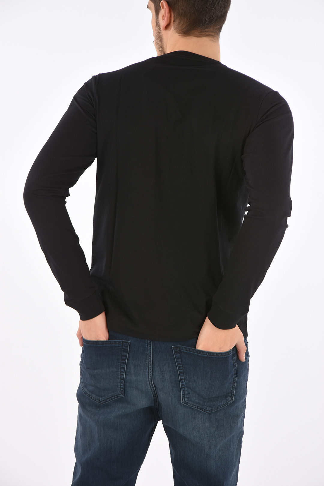 Outlet Diesel men Long Sleeve T-Shirts Black Spring-Summer new - Glamood  Outlet