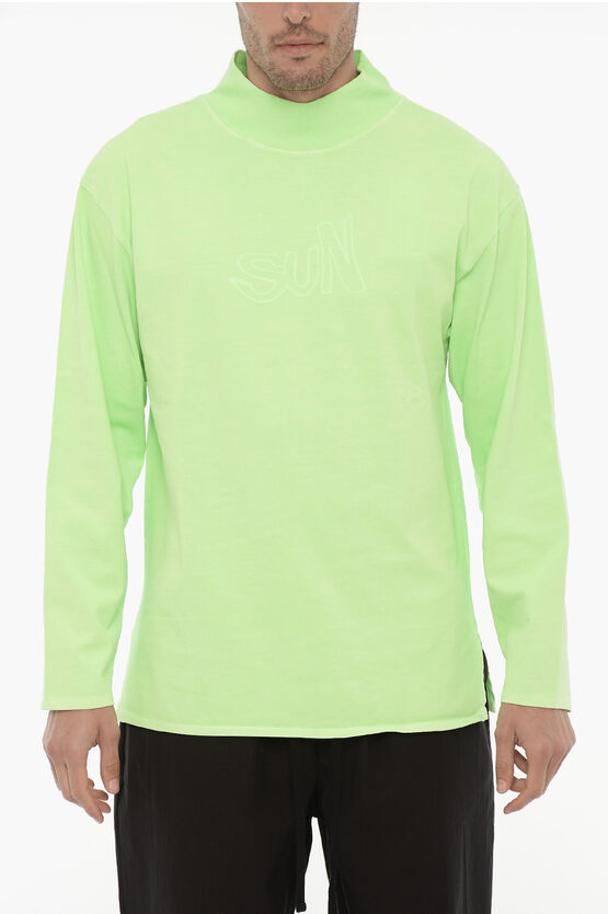 Erl Long Sleeve Turtle-neck T-shirt In Green