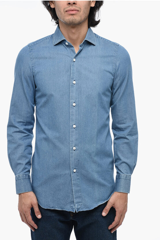 Finamore 1925 Long Sleeved Chambray Shirt