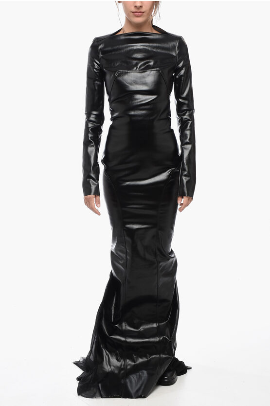 Shop Rick Owens Coated Fabric Column Mermaid Dress