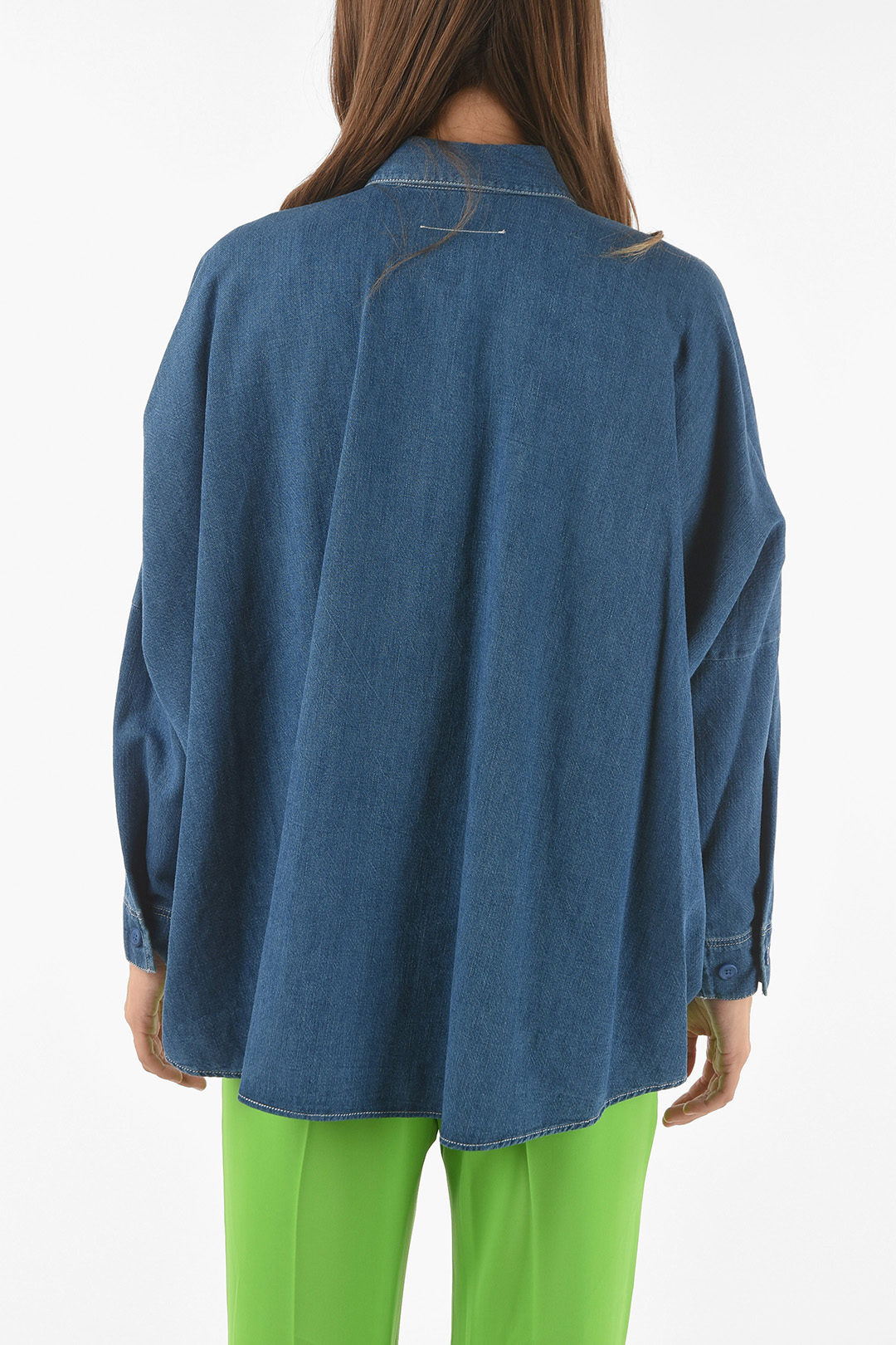 MM6 Oversized Denim Long Sleeve Shirt Maison margiela denim