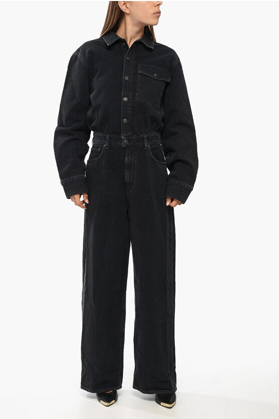 Agolde Long Sleeved Denim Tane Jumpsuit