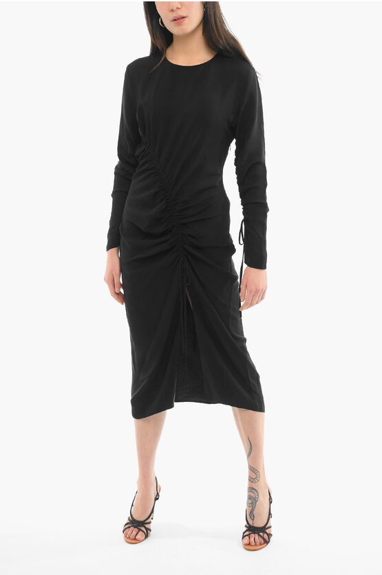 Shop Holzweiler Long Sleeved Opinion Dress With Drawstrings