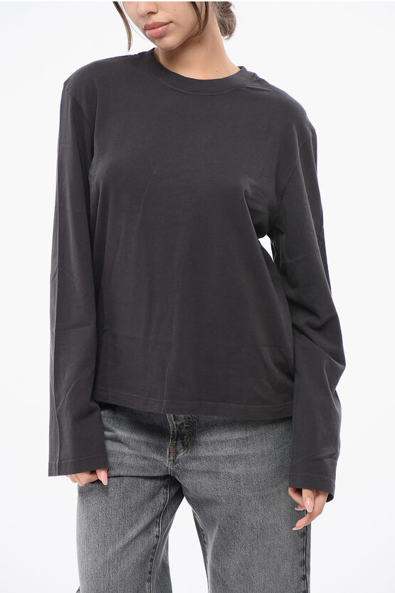 Agolde Long Sleeved Organic Cotton Runa T-shirt In Black