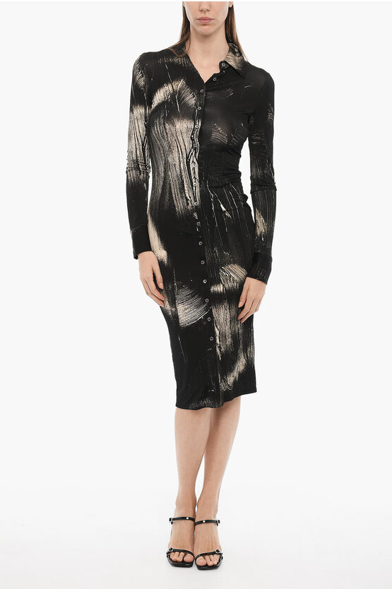 Shop Louisa Ballou Long Sleeved Patterned Shirt Dress