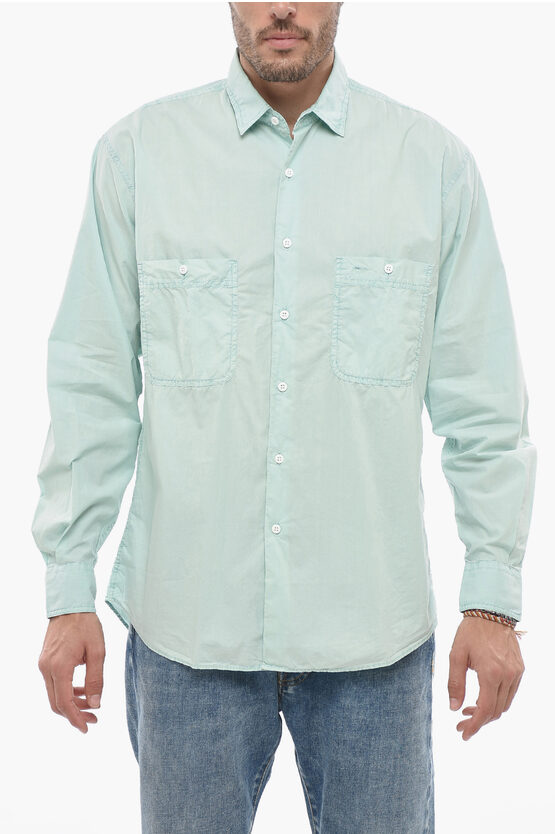 Shop Aspesi Long Sleeved Shirt With Brest Pockets
