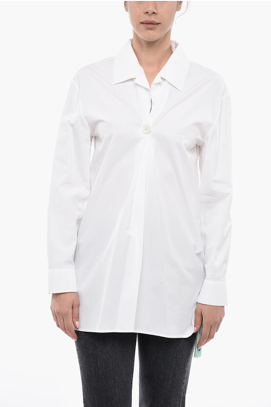 OFF-WHITE LONG SLEEVED SHIRT WITH STATEMENT BUTTON