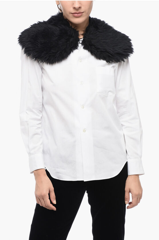 Shop Comme Des Garçons Long Sleeved Shirt With Statement Collar