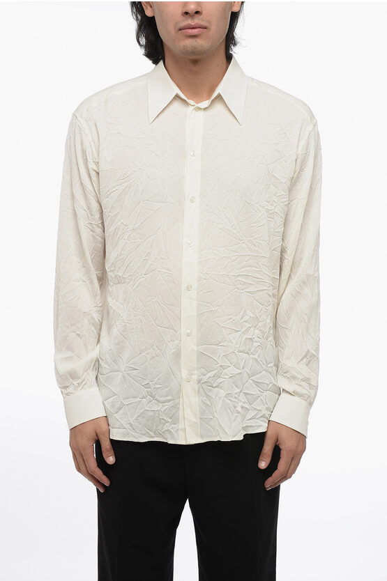 Shop Dolce & Gabbana Long Sleeved Silk Shirt