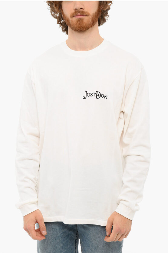 Shop Just Don Long-sleeved T-shirt With Embroidered Lettering