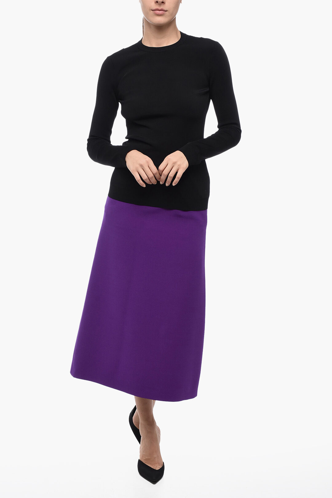 Tシャツ・カットソー GIVENCHY Women Tunic Tops BW70ASGYPV 453 PURPLE Givenchy Long-sleeved T-Shirt with Monogram Mesh Detail