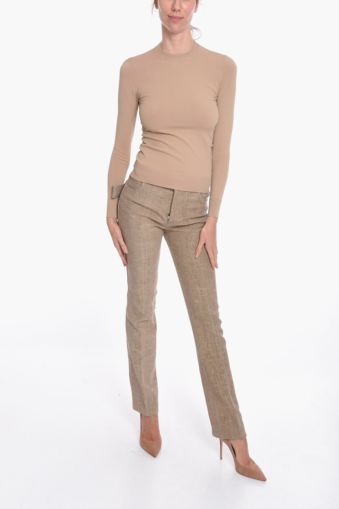 Bottega Veneta Long-sleeved TECHNO SKIN Viscose Blend Top