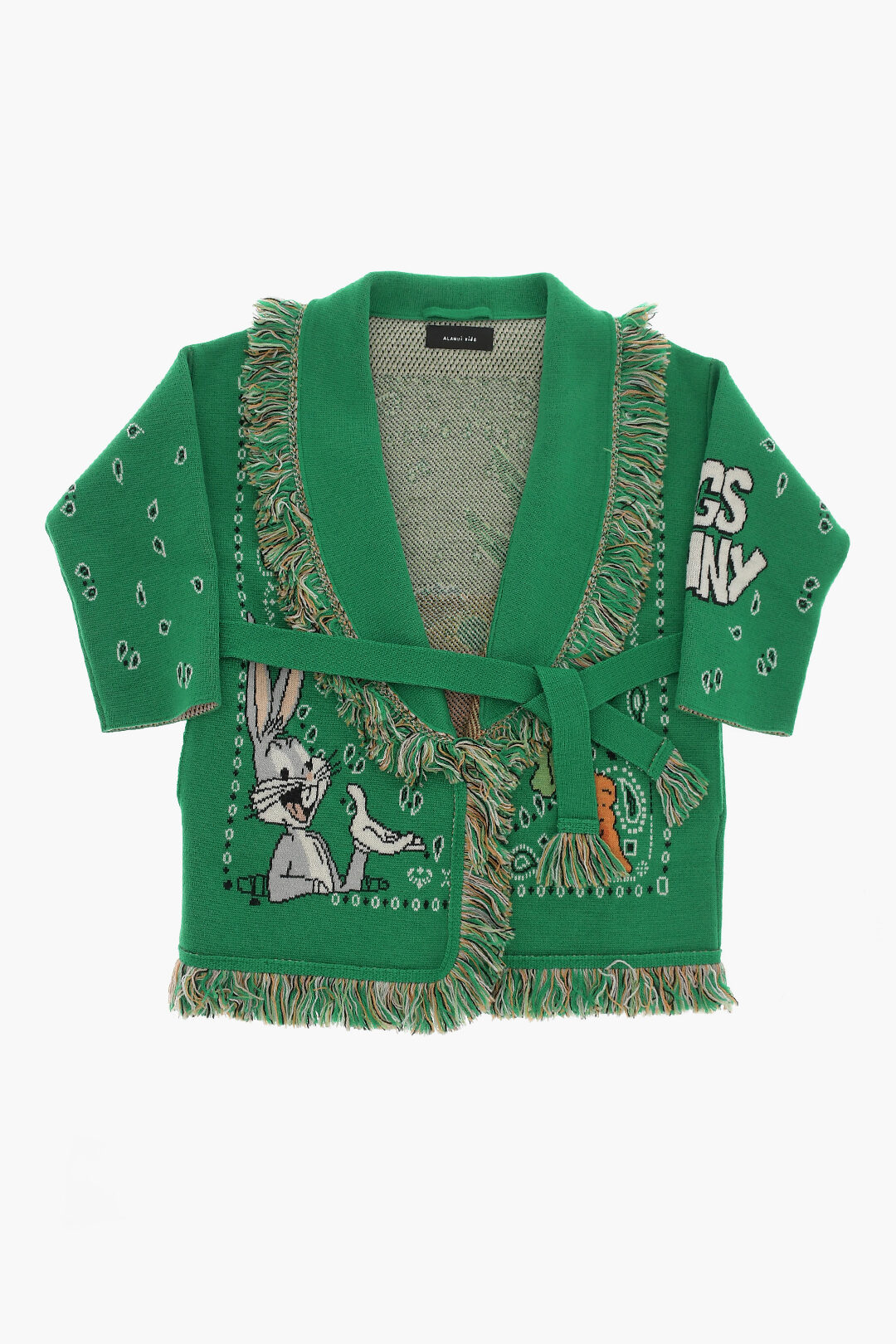 Alanui Kids LOONEY TUNES Bandana Motif Virgin Wool BUGS