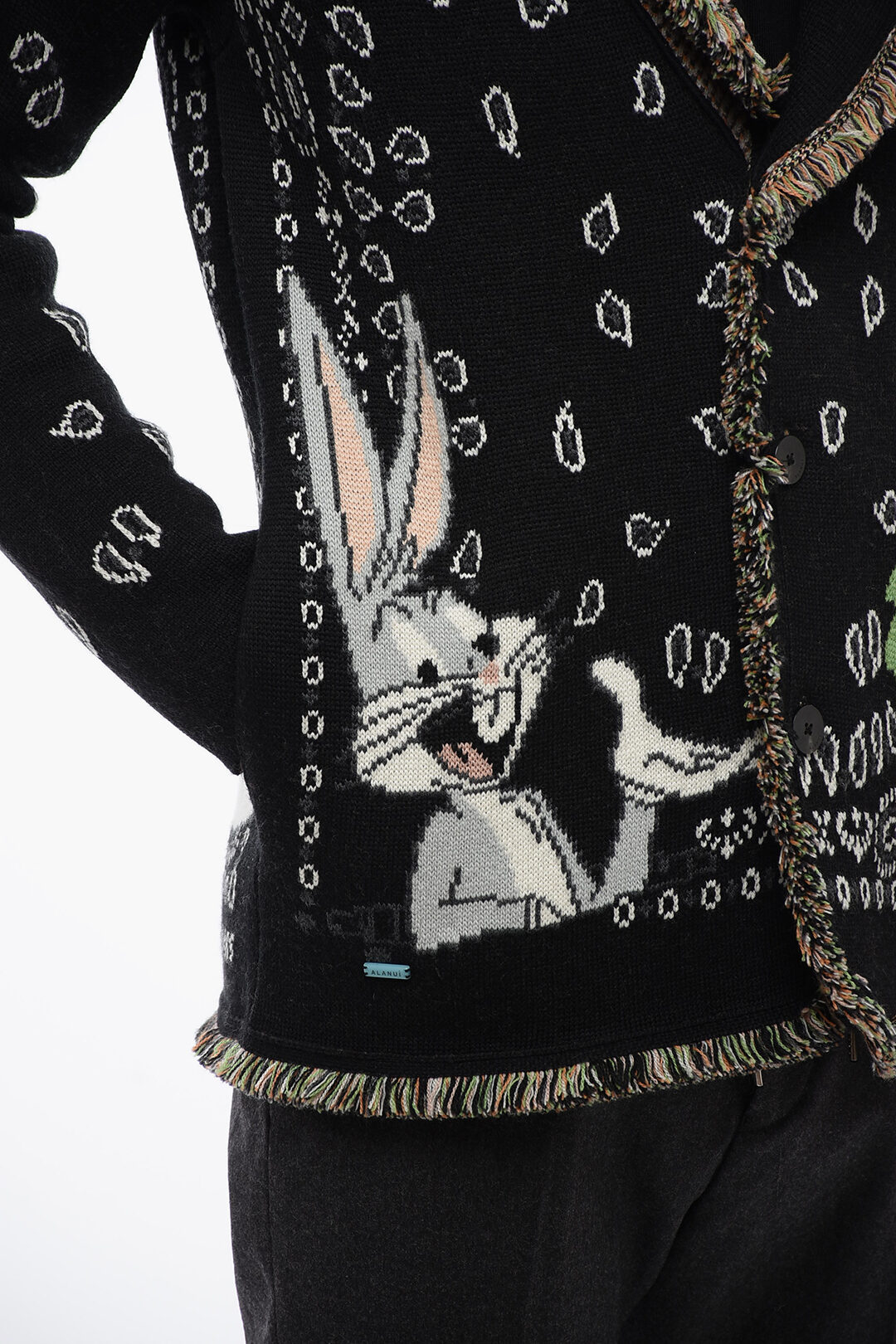 Bugs Bunny Bandana Cardigan in black | Alanui Official Website