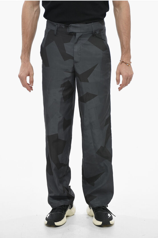 Neil Barrett Loose Fit Camouflage Liam Trousers In Black