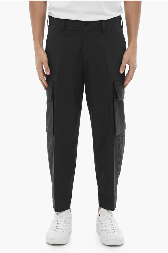 Shop Neil Barrett Loose Fit Cargo Pants With Belt Loops