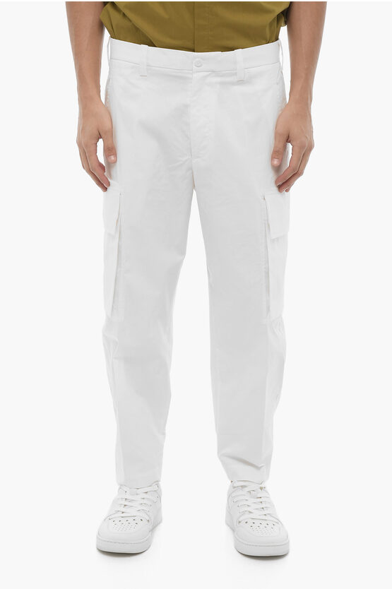 Neil Barrett Tapered Cargo Trousers In White