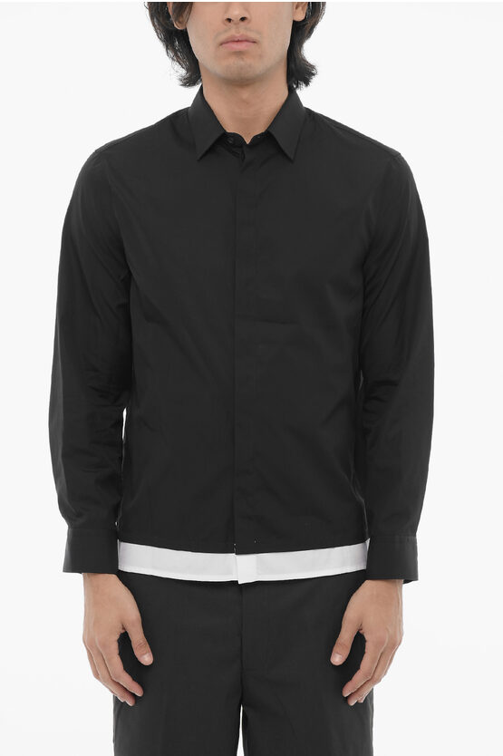 Neil Barrett Loose Fit Casual Shirt With Contrast Details