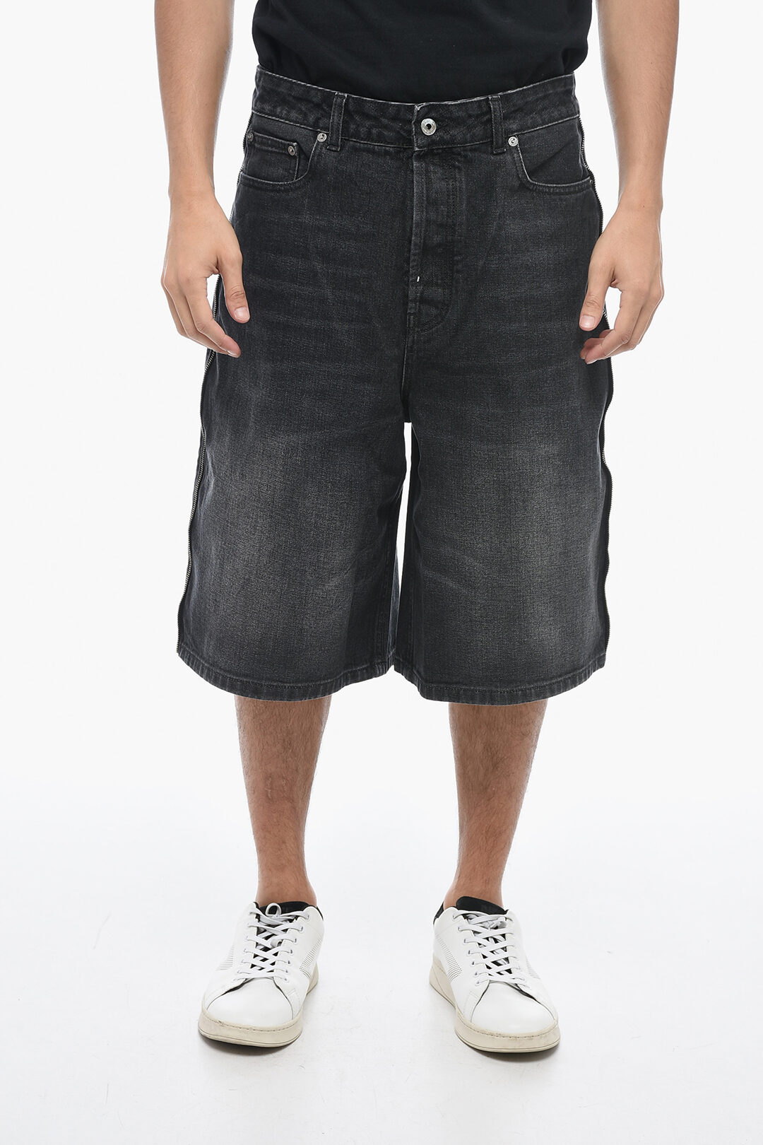 【KOOLOSET】Hipster Mood Sand Bermuda Denim Bermuda Jean Shorts for Women High Waisted Trendy Stretchy