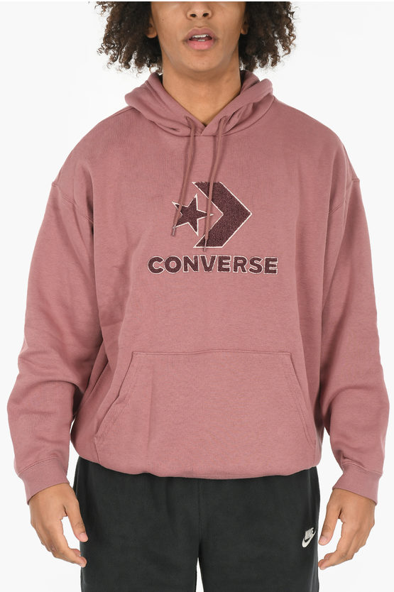 Converse Loose Fit Embossed Logo Go-to Hoodie In Pink