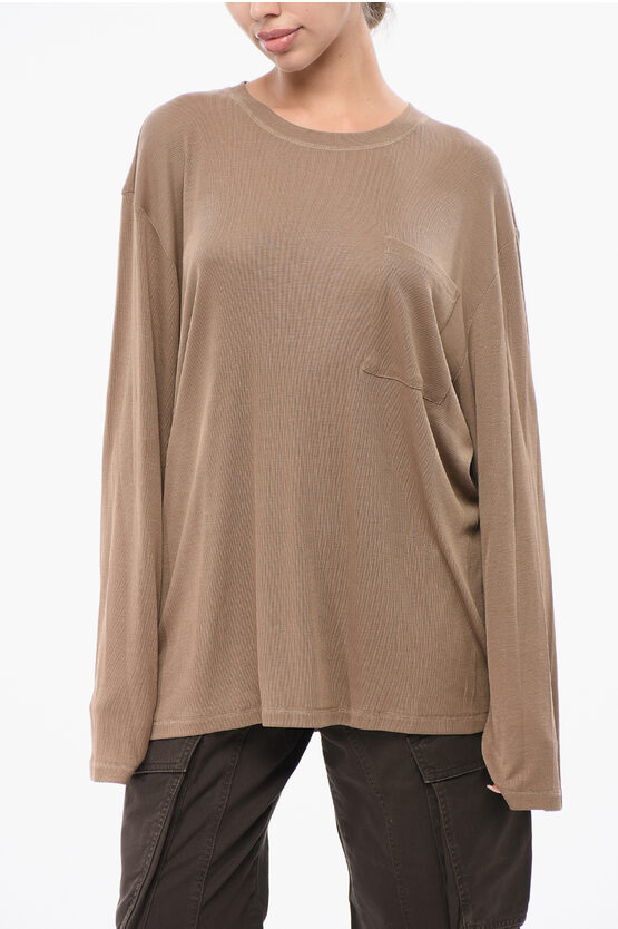 By Malene Birger Loose Fit Fayeh Ls Crew-neck Sweater In Brown