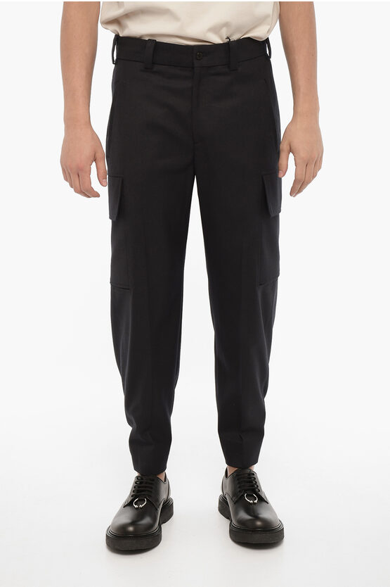 NEIL BARRETT LOOSE FIT FIREMAN CARGO PANTS WITH ANKLE BUTTON
